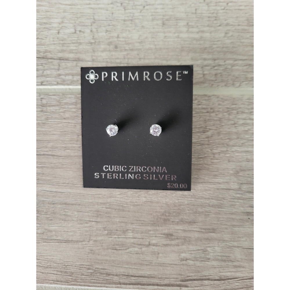 Primrose Cubic‎ Zirconia Sterling Silver Pierced Earrings New